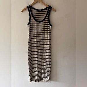 One Clothing Los Angeles Black & Cream Striped Long Dress